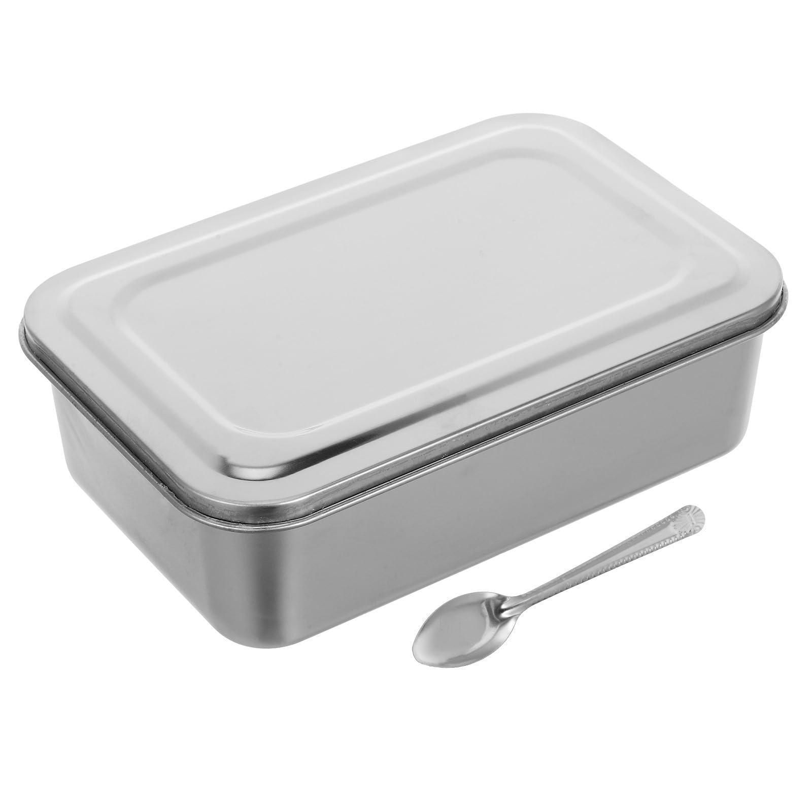 Toyvian Fiambrera Caja de Almuerzo Térmica de 1000ml Cuadrada de Acero Inoxidable 304 Doble Compartimento para Picnic y Uso Escolar