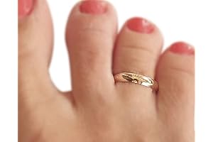 14K Gold Plated Dainty Ring, 925 Sterling Silver Adjustable Toe Ring