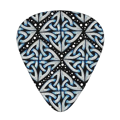 ブルーオンブラックノット ギターピック Guitar Pick 12枚セット ティアドロップ型 エレキギター/アコースティックギター/クラシックギター/ベース等の練習に最適な12枚セット
