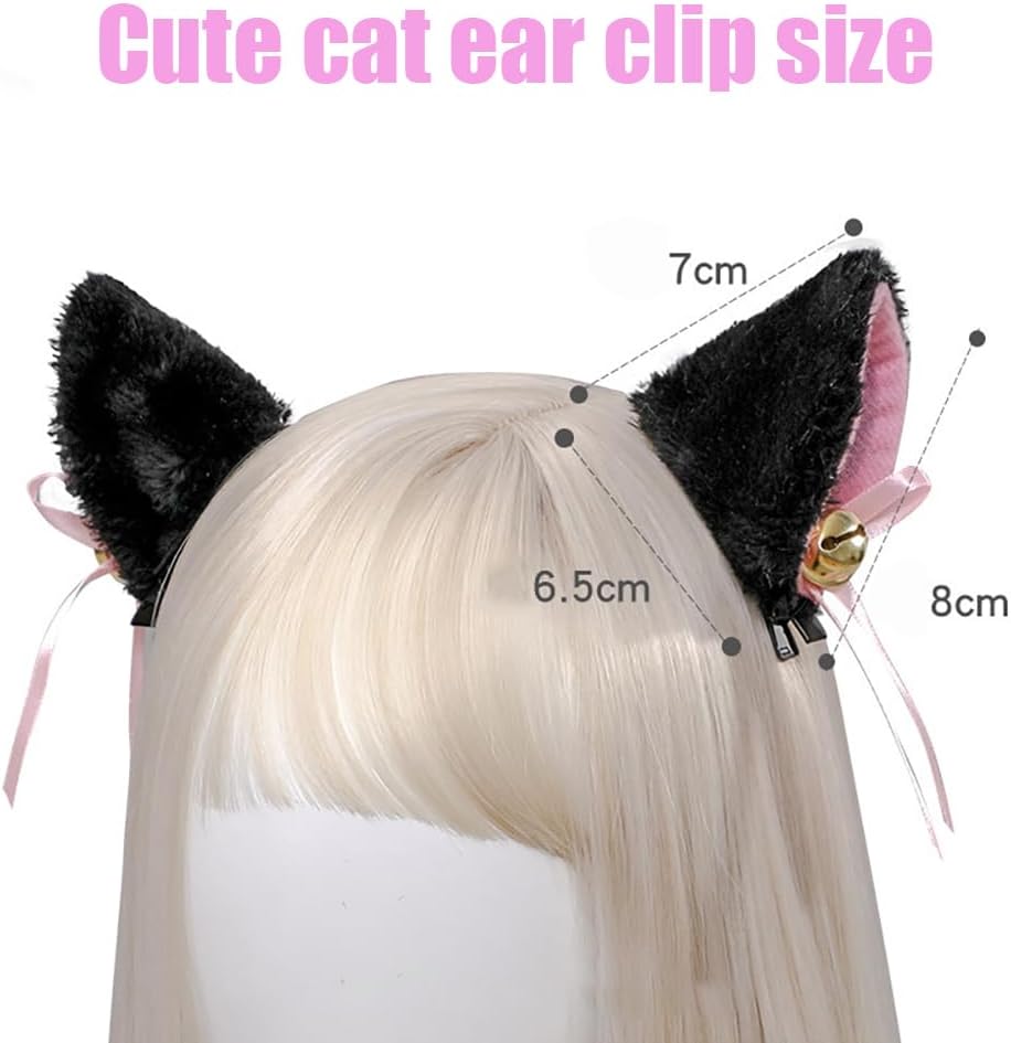 Cat Ear Hairpin Hair Clips Pin Barrette Faux Furry Cat Ear Clip Anime Lolita Cosplay Headwear Neko Cat Ears Headpiece image 3