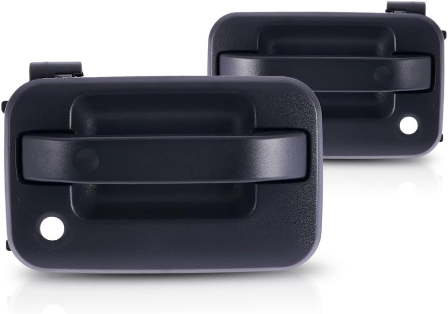For Ford F-150 2004-2014 Exterior Door Handle Driver and Passenger Side | Pair | Front | With Key Hole | w/ Plastic Connector | Textured Black | FO1310129, FO1311131 | CL3Z1522405BB, 5L3Z1522404BAA