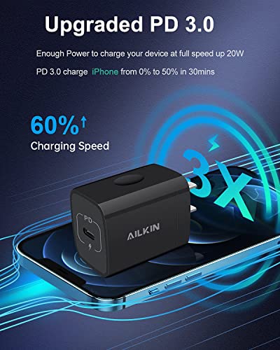 Image of iPhone 17 16e USB C Wall Charger Adapter 60W /6FT USB Type-C to USB-C Cable | Fast Charging 3.0 Block Plug Cube Brick Box, Android USBC to C Phone Power Charger Cord for iPhone 16e 16 Pro Max Plus 15