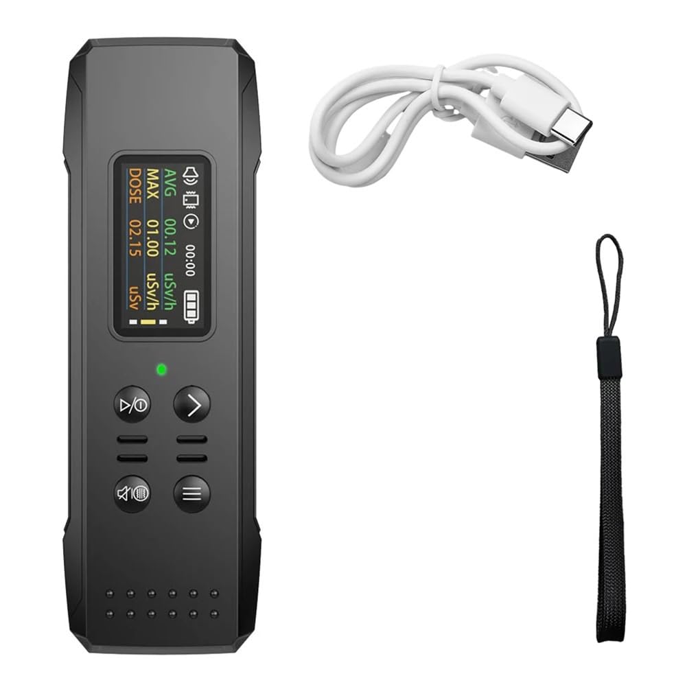 Jnchdghwa Black Nuclear Radiation Detector Geiger Counter Portable X Gamma Β Ray Monitor For Nuclear Contaminated Seafood Detection