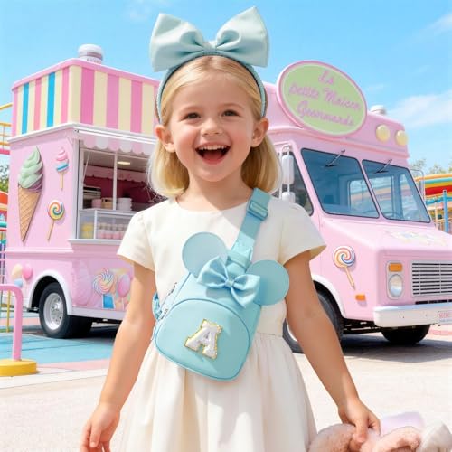 Image of YOOLIFE Birthday Gifts for 2 3 4 5 6 7 8 Year Old Girl Kids - Small Sling Bag for Girls, Initial Fanny Pack Crossbody Bag for Little Girl Purse, Birthday Gifts for Grandkids Daughter Sister, Blue (M)