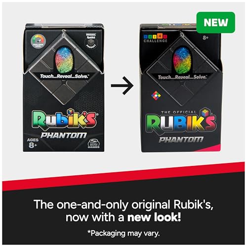 Image of Rubik's Cube, Phantom, 3x3 Cube Advanced Color-Changing Problem-Solving Brain Teaser, Classic Color-Matching Puzzle, Fidget Toy, Sensory Puzzle, for Adults, Teens, Kids Ages 8 & Up