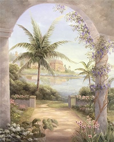 Amazon.com: Unframed Print Tropical Terrace I, (Mediterranean