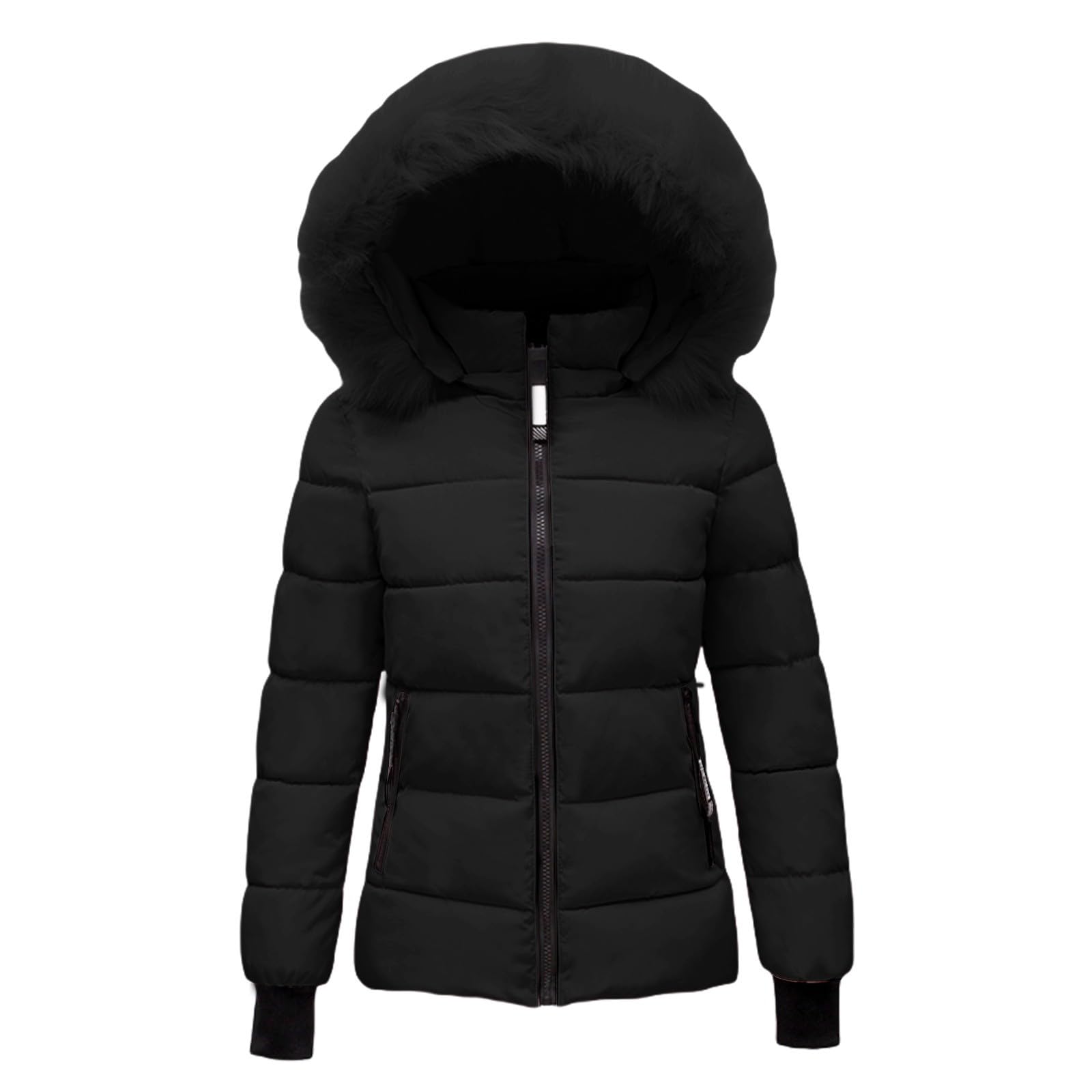 YCBMINGCANWinter Jackets for Women UK,Women's Hooded Warm Winter Coat Quilted Thicken Puffer Jacket Winter Quilted Jacket Full Zip Warm Padded Hood Overcoat Coat Outdoor Coat Outerwear