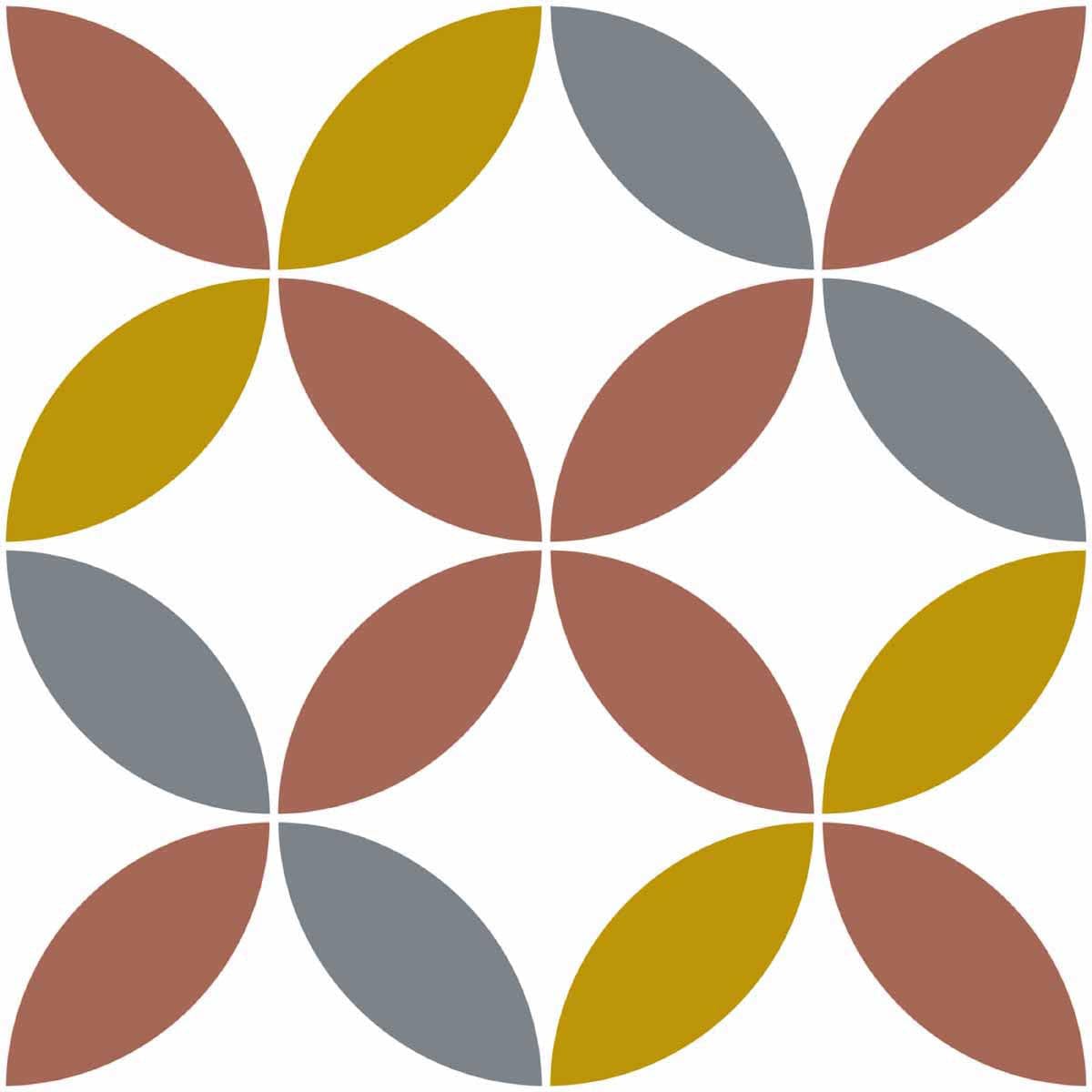 Draeger Paris – Adhesive Wall Tiles – Ideal for Kitchen and Bathroom – Set of 6 Adhesive Tiles, Multi-Coloured Rosettes 15 x 15 cm