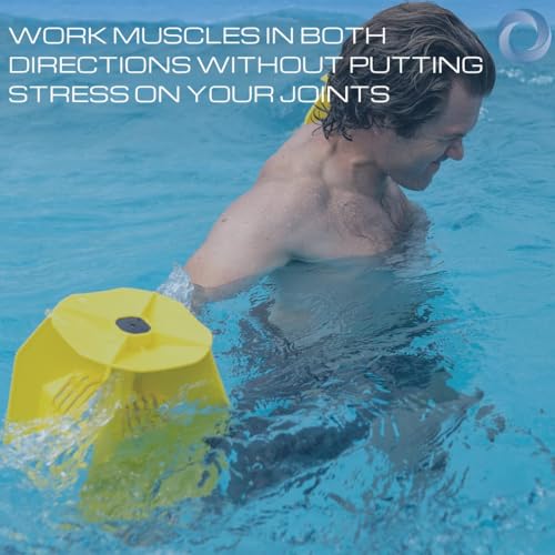 Image of Aquastrength Hydro-Tone Total Body Pool Exercise System, Isokinetic Functional Water Weights, Bells 12 inch x 7.5 inch, Fins 6.5 inch x 2.5 inch, Quick Start Guide Included