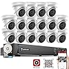 【Audio】 Anpviz 16CH 4K/8MP PoE IP Security Camera System 4TB HDD,16CH 4K H.265+ NVR with 16x 4k 8MP IP PoE Turret…