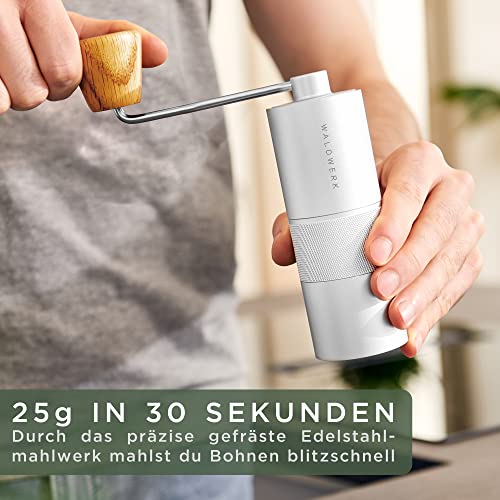 WALDWERK Kaffeemühle - Kaffeemühle manuell mit präzisem Edelstahlmahlwerk - Kaffeemühle Kegelmahlwerk mit Holzgriff - plastikfreie Espressomühle – Bild 5