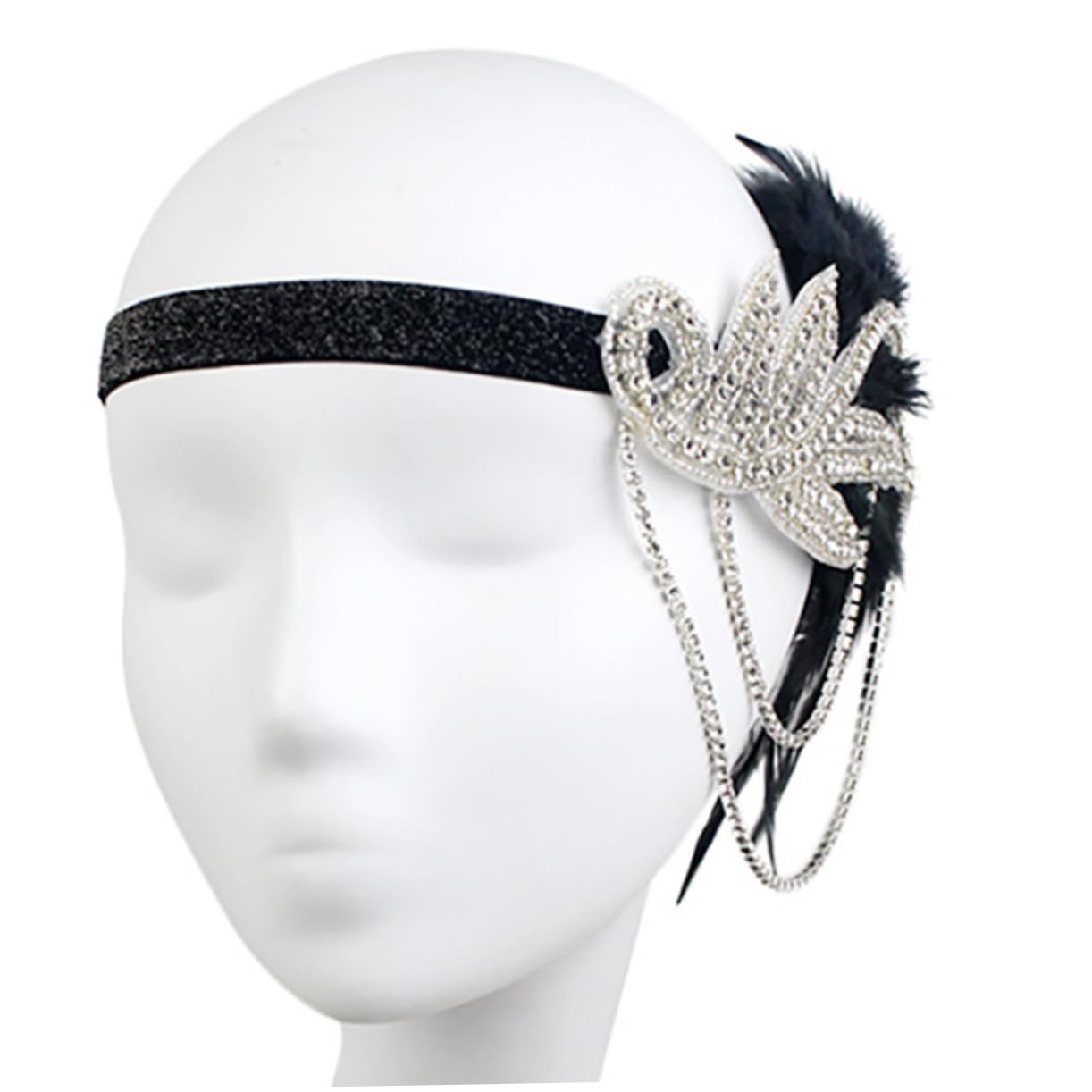 FRCOLOR 3stücke Rhinestone Haarband Im Europäischen Retro-stil Elegantes Accessoire Für Bühnenaufführungen Und Partys Schwarz Mit Weißen Strasssteinen Für Frauen Und Festliche
