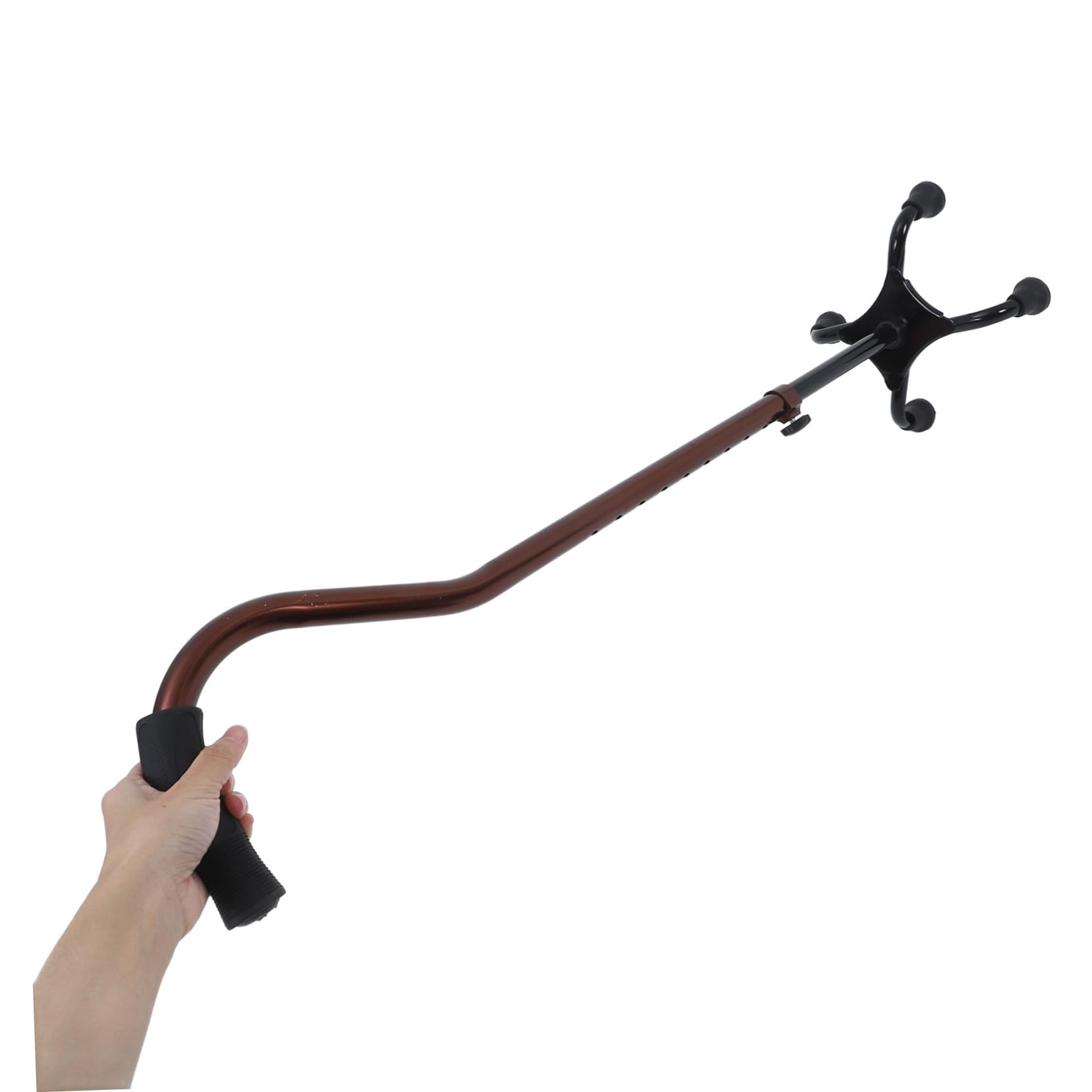 Yardenfun Bastón de Cuatro Patas de Aleación de Aluminio Negro Plástico Antióxido para Personas Mayores y Discapacitadas Apoyo Seguro y Estable