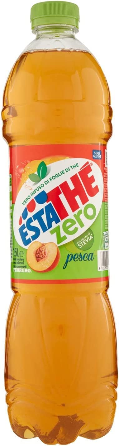 12 x Ferrero té helado melocotón The' Pesca PET 1,5 l ESTATHE Zero tea the sin azúcar