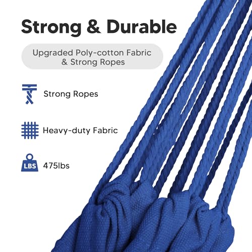 Image of SUNCREAT Hammocks for Outside, Portable Camping Tree Hammock, Hammock Replacement for Stand, Navy