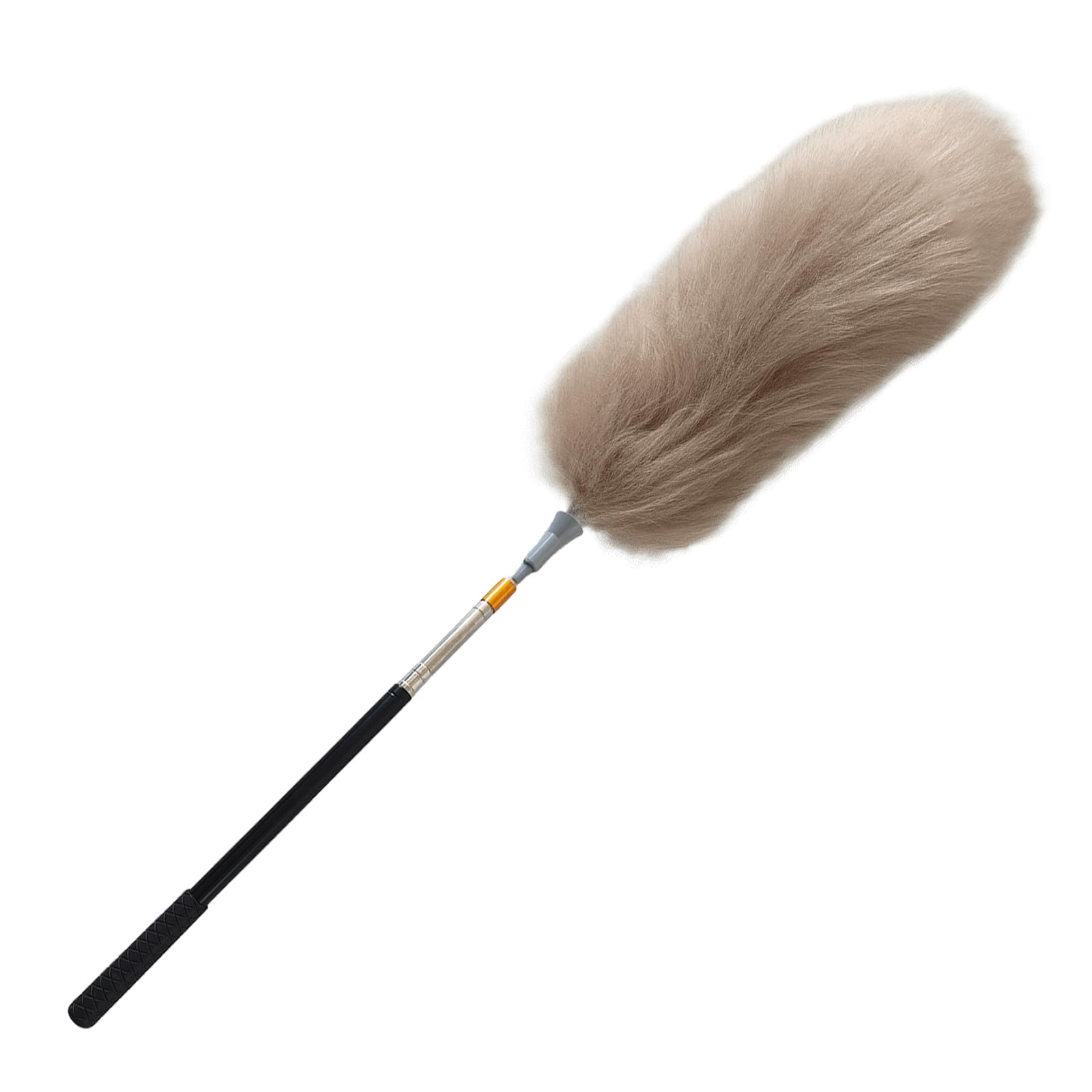 Wi8parts Lambswool Duster, Extendable Washable Telescopic Duster up to 153cm, Natural Wool Duster for Cleaning Ceiling Fans, Window Blinds, Car Interiors, Computer, Shelves (Khaki)