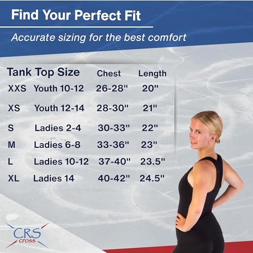 Image of CRS Cross Ice Skating Leggings. Black Over Skate Legging. High-Rise, Practice Pants for Figure Skater Girls and Women.