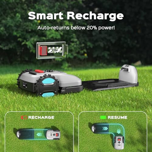 Image of Robotic Lawn Mower with App Control, Auto-Charging & Obstacle Avoidance, Adjustable Cutting Height, Weather Sensor Smart Automatic Lawn Mower for Lawns up to 4300 sq.ft