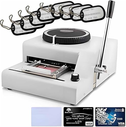 Dog Tag Coding Embosser Machine 72 Coded Character Manual Embossing Machine,Stainless Steel Dog Tag Printer PVC Card Embosser for Credit Cards, Membership Cards Making