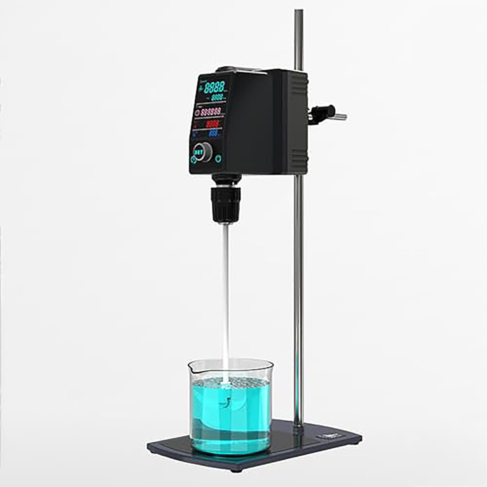 Miscelatore elettrico da laboratorio da 20 litri con velocità regolabile 50-2200 giri/min, protezione da sovraccarico, supporto e aste di agitazione per miscelazione di liquidi industriali