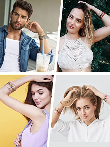 Jadive 24 Pcs Surfer Beach Bracelet Set Braided Bracelets Adjustable Boho String Bracelet Surfer Woven Friendship Bracelet Set Ankle Handmade Wrist Cord For Valentine's Day Girls Women Men Gifts #TOP4