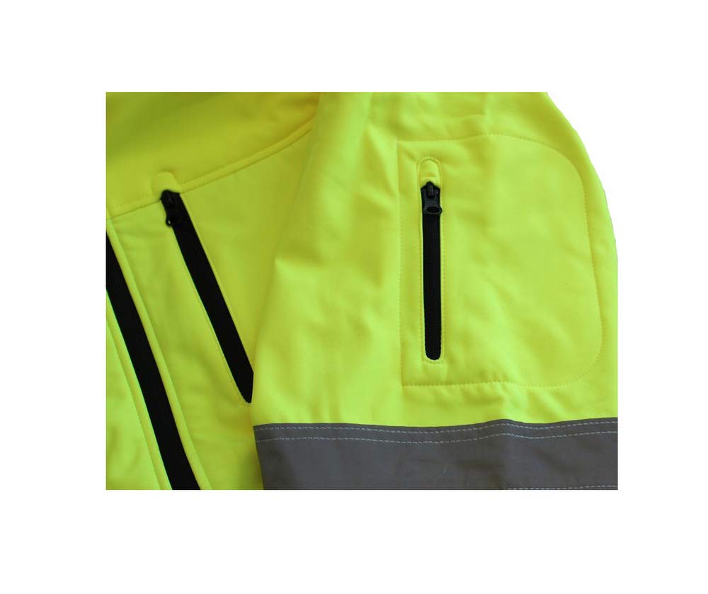 SNOW HAWK Softshell Arbeitsjacke isoliert Membran wasserdicht 3.000 winddicht atmungsaktiv 3.000 Kapuze Outdoor isoliert Hi-Vis Funktionale Winter Jacke herren reflektierende Damen Gelb