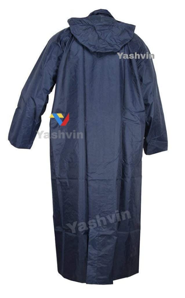 yashvin Long RainCoat for Men Portable Rainsuit/Rainwear/Raincoat/Barsaticoat 100% Waterproof (Blue, Free Size), Side Pocket with Storage Bag || WTR-2875-picture-20
