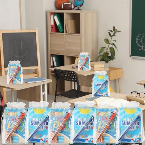 Stylos rétractables 6 en 1 et mini blocs-notes d'été | Cadeau fin d'année