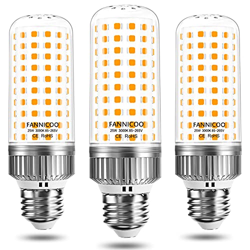 E26 Led Bulb,25W Led Corn Light Bulb 200W Equivalent 3000K Warm White 2500Lm Non-Dimmable Flicker Free Ceiling Fan Led Corn Bulb For Indoor Outdoor Home Garage Warehouse Corn Lights Pack Of 3 #TOP5