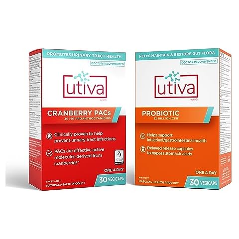 10% Bundle Utiva 36PAC Power Bundle | 30 Days | Bundle with 36mg Soluble Cranberry PACs (DMAC/A2) and 30B CFU Probiotic Power (Lactobacillus and Bifidobacterium Strains) | Locally Made. Cover