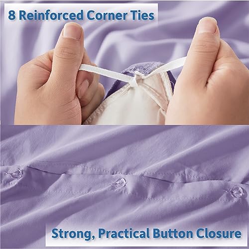Nestl Twin Duvet Cover Set - Soft Double Brushed Lavender Duvet Cover Twin, 2 Piece Twin/Twin XL Duvet Cover with Button Closure, 1 Duvet Cover 68x90 inches and 1 Pillow Sham