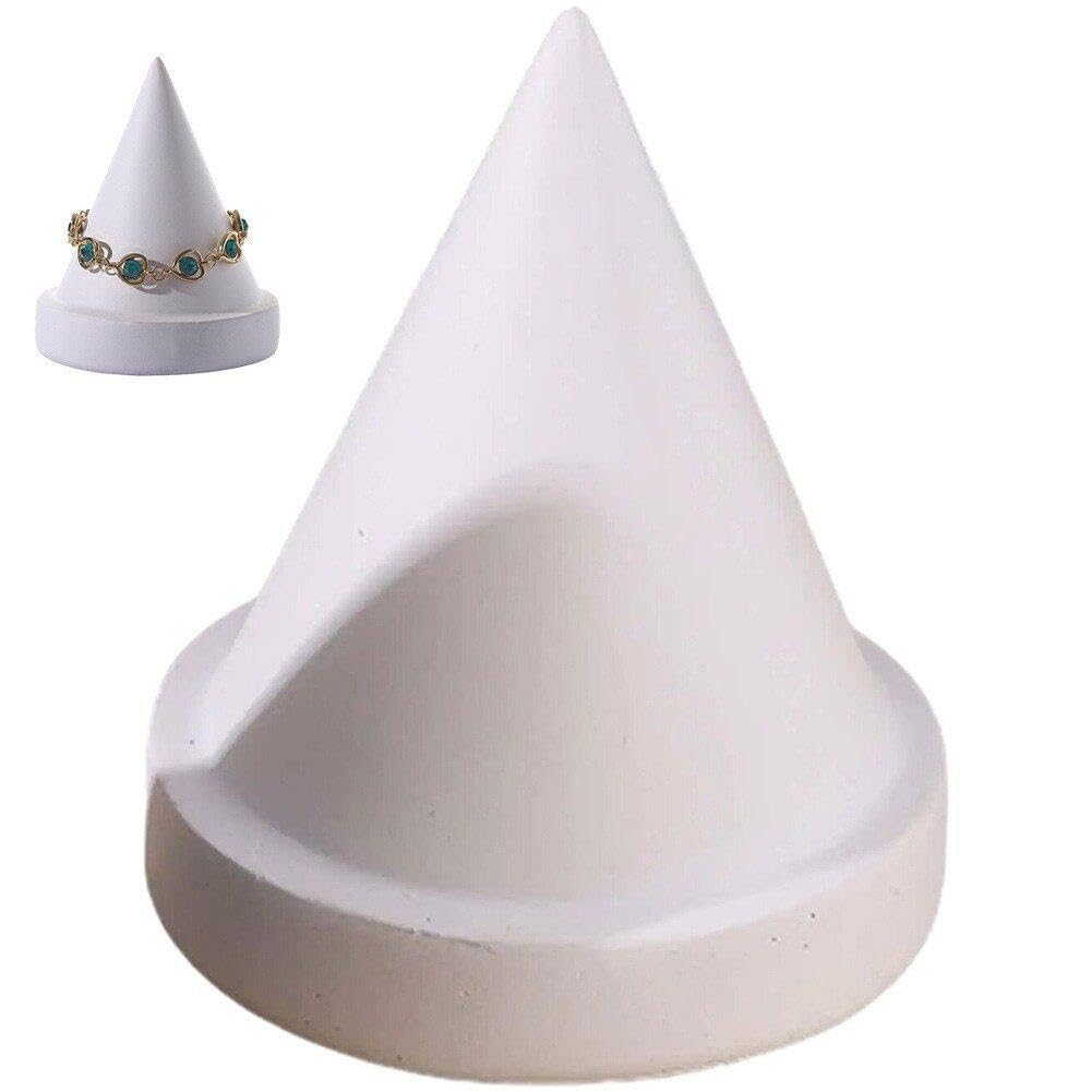 Sanfly Women's White Cone Bracelet Display Stand Bracelet Holder Jewelry Display Holder Bangle Bracelet Watch Holder For Exhibit Trade Shows Retail Stores