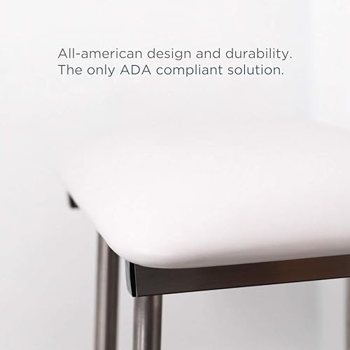 Miniatura 6 de Seachrome Asiento de ducha plegable de 24 x 15 pulgadas con cojín acolchado blanco para montaje en pared con patas, cumple con ADA