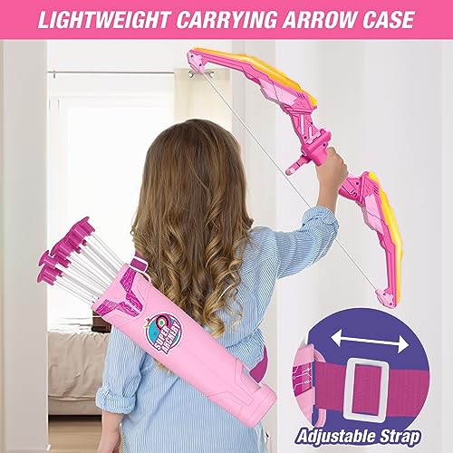 image for HYES Bow and Arrow for Kids, LED Light Up Archery Set with 12 Suction 