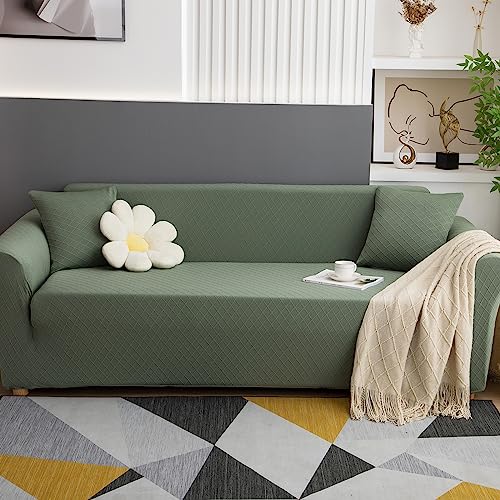 Housse de canapé rose extensible au design épuré et universel