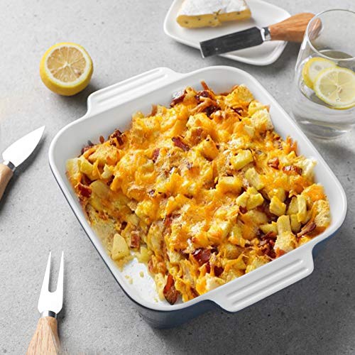 Zonesum Ceramic Baking Dish, 8X8 Lasagna Pan Deep, Square Baking Cake Pan, Ceramic Bakeware With Double Handle, For Brownie, Cake, Lasagna, Casserole, Roasted Meat, Airy Blue #TOP1