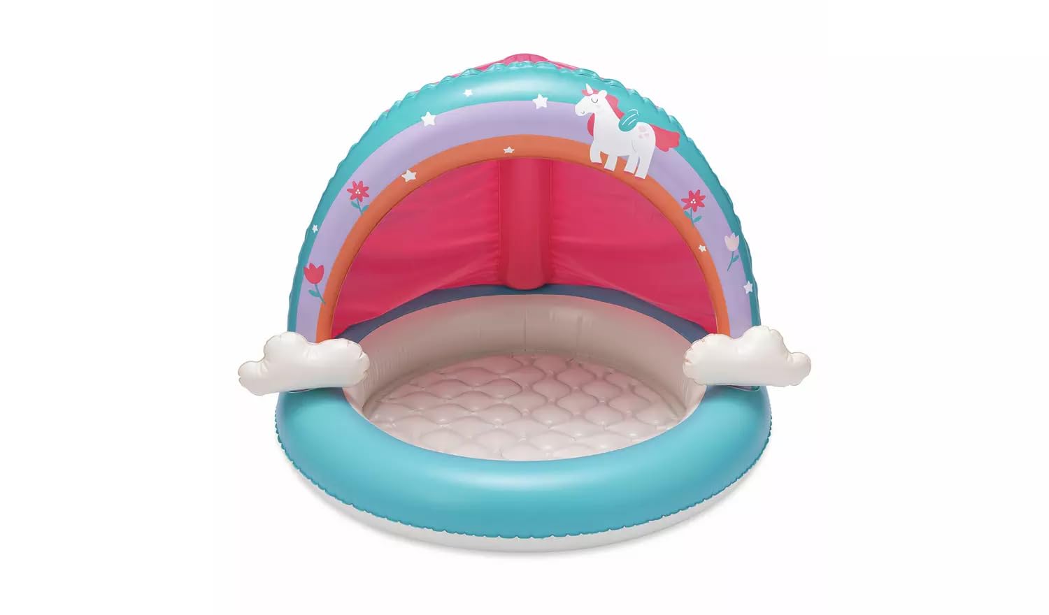 Chad Valley 4ft Unicorn Themed Shaded Kids Paddling Pool 28L