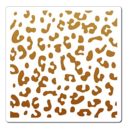 GORGECRAFT Leopard Print Stencil Template Geometric Pattern 30x30cm Large Reusable Plastic Square Stencil Sign for Painting on Wood Wall Scrapbook Card Floor Drawing DIY Decor Crafts