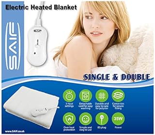Electric Blanket Heated Under Bed Comfort Detachable Controller with 3 Heat Settings, Super Cosy Washable Fleece Heated Fleece Heated Blanket Throws Pad, Coverlet, mantle (Double107x140cm)