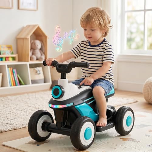 Image of StarAndDaisy Baby Walker Ride On Bike, Rechargeable Battery Operated Ride On Walker for Baby with LED Lights, Music, Horn, USB Charging, Baby Bike for Toddlers Boys & Girls (Blue)