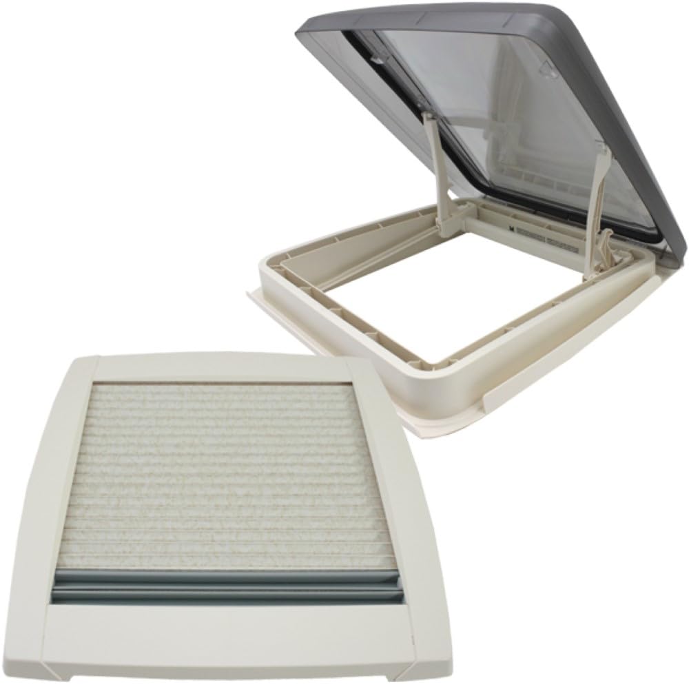 MPK VisionStar M Pro Trappe de toit, en verre transparent, teintée, 40 x 40 cm, fenêtre de toit, lucarne en blanc perle