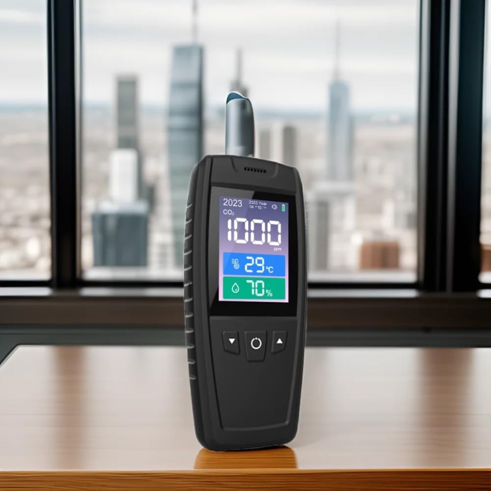 Detector de Calidad del Aire, Nuevo probador Industrial de Mano CO2 HCHO Precis con Pantalla LCD