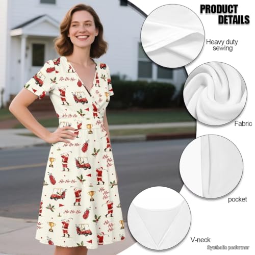 Image of Women's Summer Dresses Short Sleeve Formal Dresses with Pockets | Lightweight polyester fabric delivers cool airflow during hot summer outdoor activities