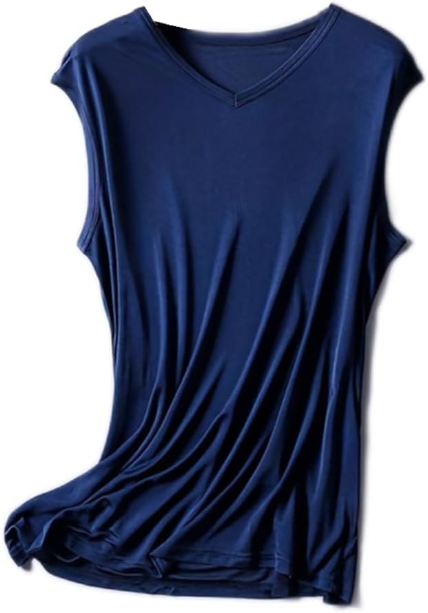 Mens Silk Sleeveless Muscle Shirts Gym Workout Athletic Tech Tank Tops