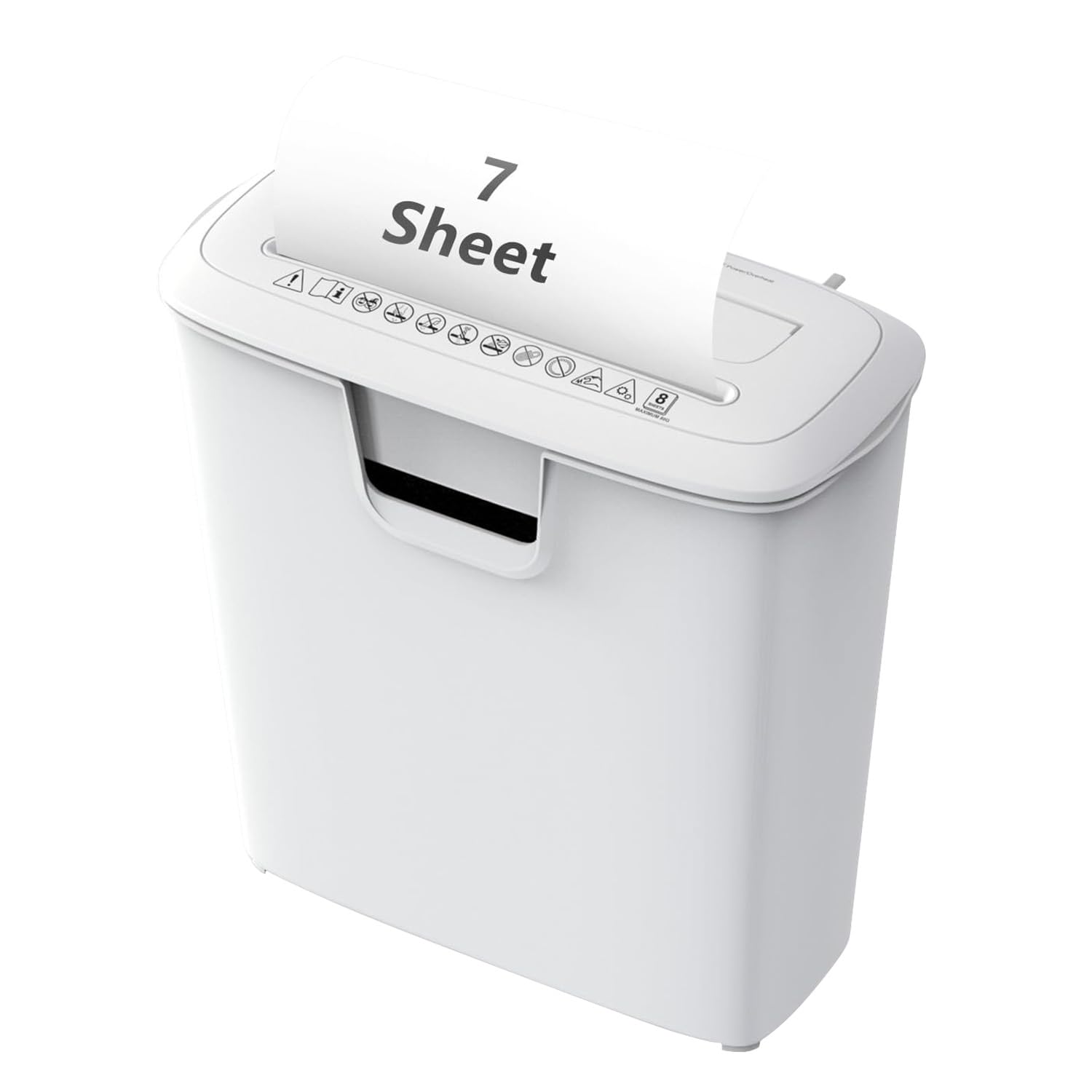 Bonsaii High-Performance 7-Sheet Strip-Cut Shredder, Low Noise, CD &amp; Credit Card Compatible, with 3.4-Gallon Bin and Thermal Protection, White