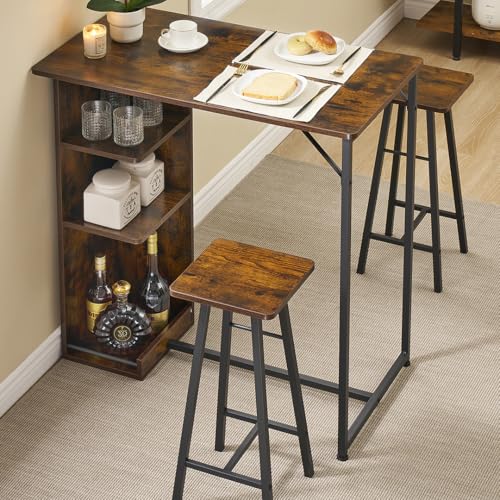 GarveeMore Mesa de Bar con 2 taburetes Altos