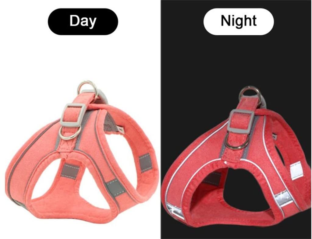 Pet Dog Chest Harness and Leash Set Breathable Adjustable Dog Harness Suitable for Small and Medium-Sized Puppies Vest (B L)