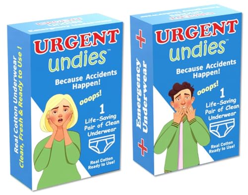 Urgent Undies Emergency Disposable Underwear, Funny Gifts Real Cotton Emergency Underpants with Sealed Packaging, Gag Gifts for Women, Gag Gifts for Men