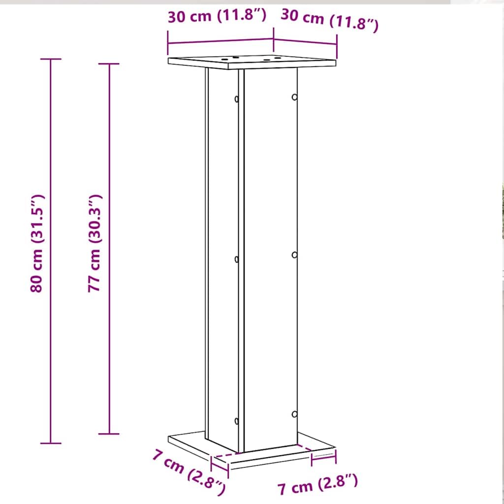 vidaXL Soportes para Altavoces 2 uds. Roble Negro 30 x 30 x 80 cm | El acabado en roble negro elegante queda bien en cualquier habitación,