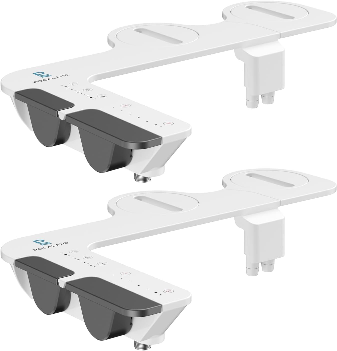 Ultra-Slim 3-in1 Bidet, Self-Cleaning, Posterior&Feminine Wash-(Retractable Dual Nozzles), Non-Electric Bidet Attachment, Adjustable Fresh Cold Water Pressure, Stainless Steel Inlet（2PCS）